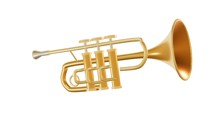 A brass trumpet